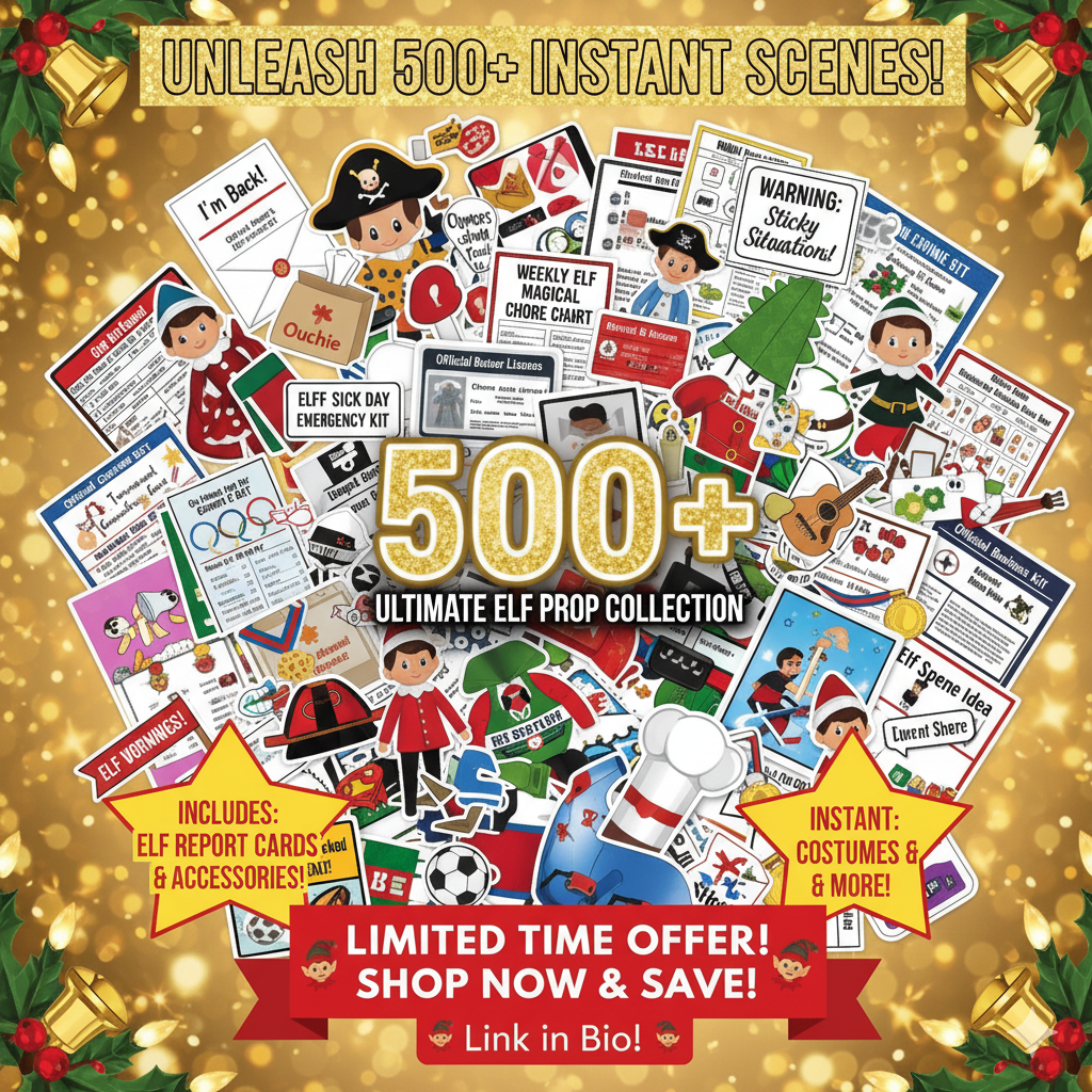 ELF 500+ CHRISTMAS PROPS ( BONUS ELF REPORTS & CERTIFICATES )