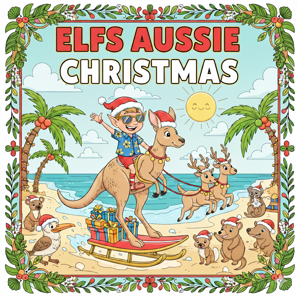 ELF'S AUSSIE CHRISTMAS COLOURING BOOK ( 40+ PAGES )