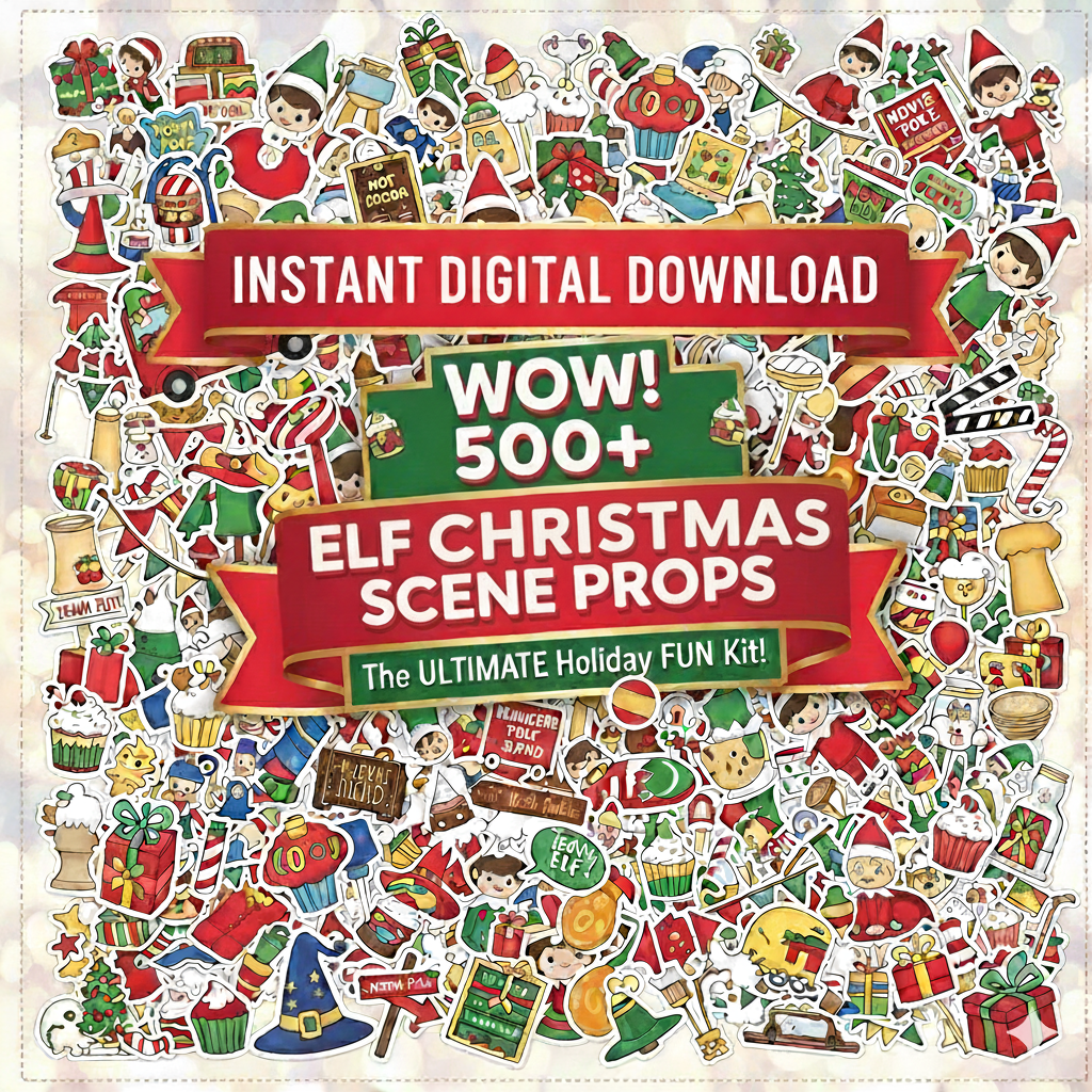 ELF 500+ CHRISTMAS PROPS ( BONUS ELF REPORTS & CERTIFICATES )